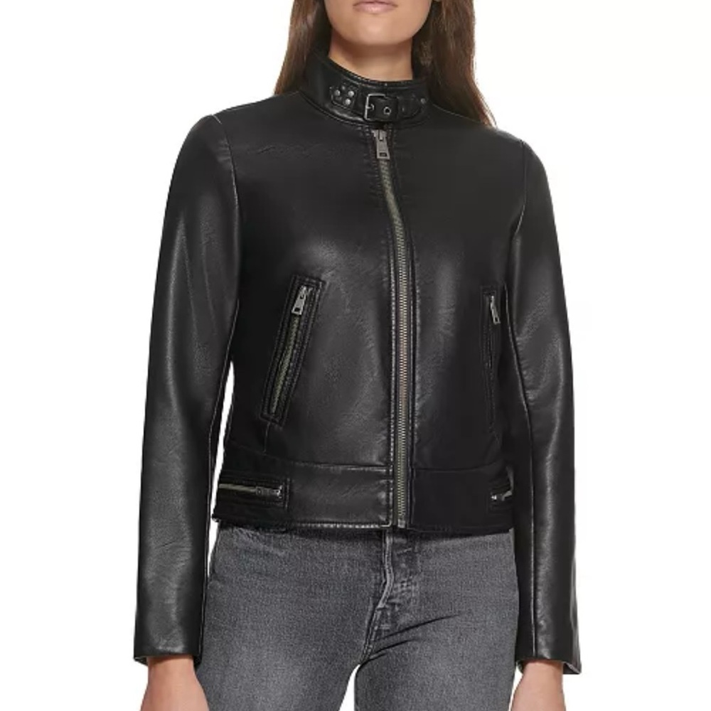Levi's Women's Faux Leather Latch Collar Racer Jacket